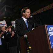 John Edwards at post primary campaign rally 