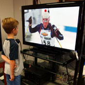boy watching hd digital tv 