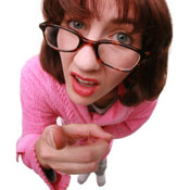 Pointing woman 