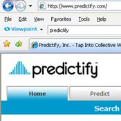 Screen shot of Predictify's website 