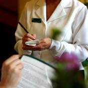 Waitress taking an order 