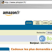 Screen shot of French Amazon website 