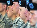 Soldiers at July's deployment ceremony
