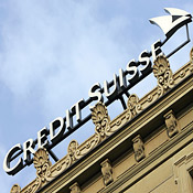 The Credit Suisse logo from Zurich headquarters 