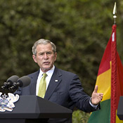 President George W. Bush speaks at a press conference in Ghana. (Jim Watson/AFP/Getty Images)