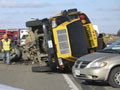 Bus crash scene
