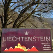 A sign at the entrance of the Liechtenstein 