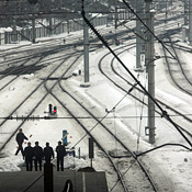 Nanjing Railway Station in heavy snow 
