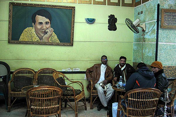 
                Inside of the Cafe Andaleeb, where many unemployed Cairo residents pass the time.
                                    (Alexander Heilner)
                                