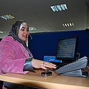 Amira Magid works at the Xceed call center outside Cairo.