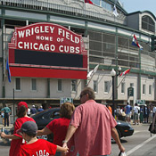 Baseball fans at Wrigley Field 