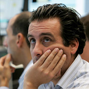Trader at the Frankfurt stock exchange 