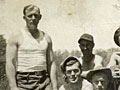 A Civilian Conservation Corps team at a CCC camp in Lewiston, Minn. in 1933. William Rudolph, father of MPR employee PattiRai Rudolph, is standing at the far left.