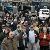 Truck drivers protest in Harrisburg, Penn. 