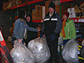 Collecting plastic bags at grocery stores