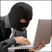 Burglar with laptop 