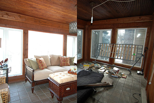 
                    These pictures, set alongside each other, are what a room looks like after and before realtor and Weekend America guest Cotty Lowry dressed it up for sale.
                                            (Cotty Lowry)
                                        