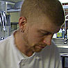 Ian Pierce in Cafe 128's kitchen