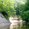 Water cuts rock