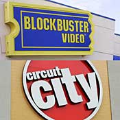 Blockbuster Video and Circuit City signs 