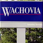 A Wachovia sign in Atlanta. 