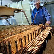 The Aviv matzah factory in B'nei Brak, Israel.
