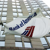 A Bank of America flag 