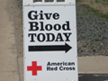 Blood donation sign
