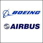 Boeing and Airbus labels 