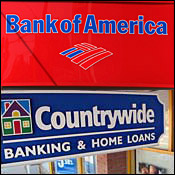 Signs for Bank of America and Countrywide 