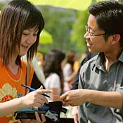 Singles at a singles party in Shanghai. 