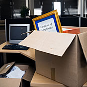 Desk of a laid-off worker 