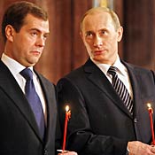 Dmitry Medvedev and Vladimir Putin 
