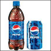 can and bottle of Pepsi 