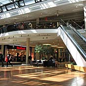 The shopping mall that was built inside a replica of a palace that was bombed in Braunschweig, Germany, in a World War II firebombing raid. The remants were demolished in 1960 and rebuilt in 2007 as the facade to the mall.