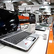 Display of laptop computers 