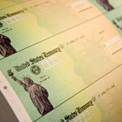 Economic stimulus checks prepared for printing 