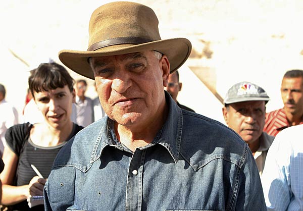 
                Egypt's antiquities chief Zahi Hawass arrives in the Valley of the Kings close to Luxor, Egypt, on Nov. 4, 2007.
                                    (Cris Bouroncle/AFP/Getty Images)
                                