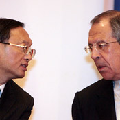 China's Yang Jiechi and Russia's Sergei Lavrov 