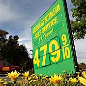 Diesel prices of $4.79.9 are displayed 