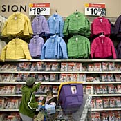 Shopper browses clothing 