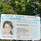 A sample New York state driver's license 