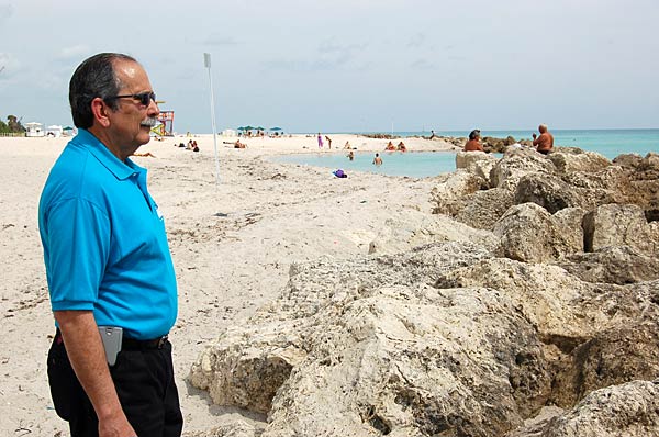 
                Carlos Espinosa heads Miami-Dade County's Department of Environmental Resources Management, the agency that oversees beach restoration.
                                    (Dan Grech /  Marketplace)
                                