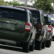 A line of SUVs 