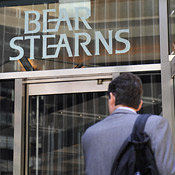 A Bear Stearns employee entering hq 