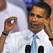 Democratic presidential hopeful Barack Obama 