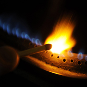 Lighting a gas stove 