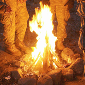 A campfire 
