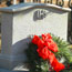 Wreath on tombstone