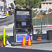 Pumps at a Los Angeles gas station are out of order.